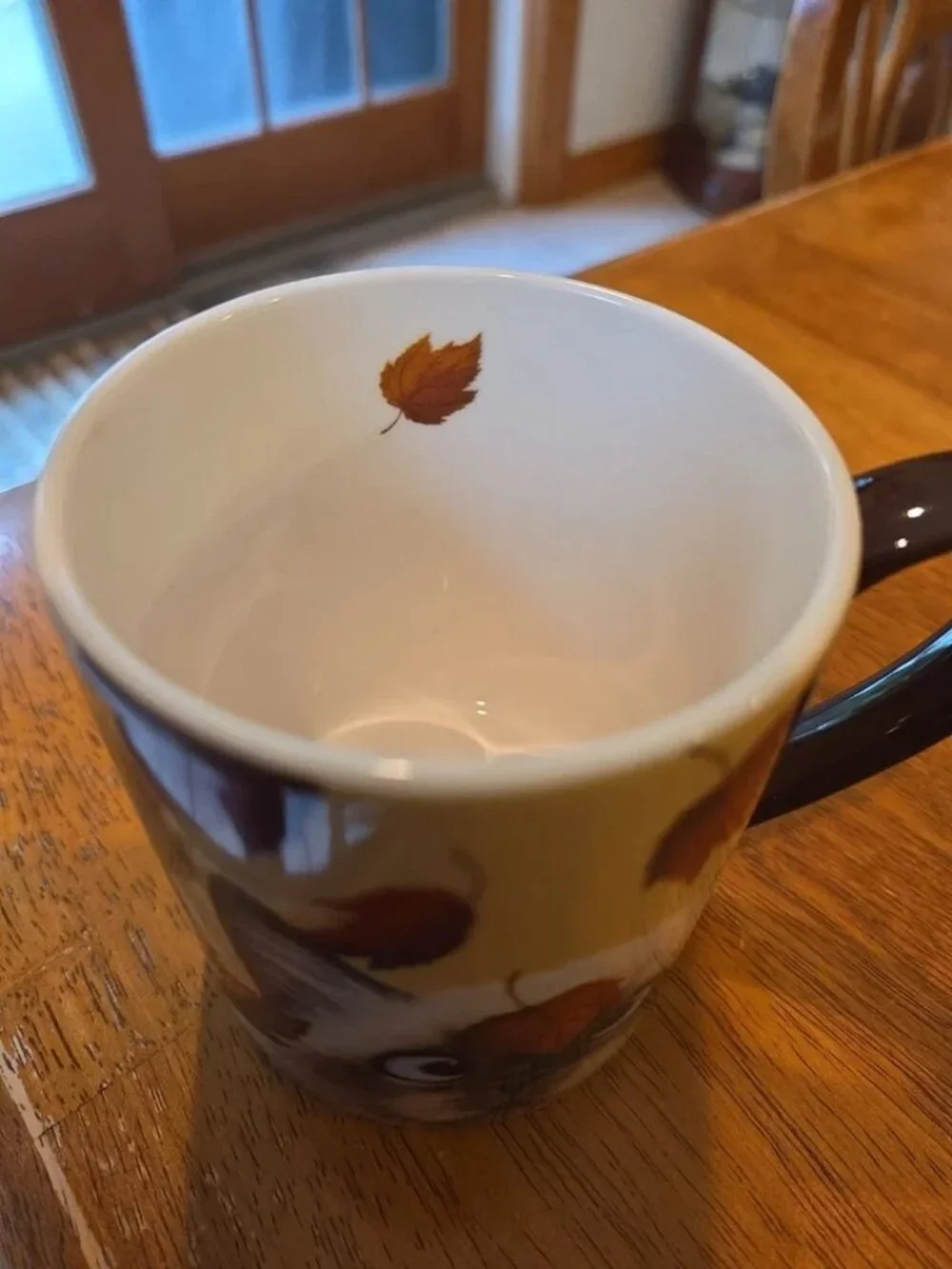 Lang Catching Leaves Cat Coffee Mug Cup 14 oz Design by Lowell Herrero 2016 NEW